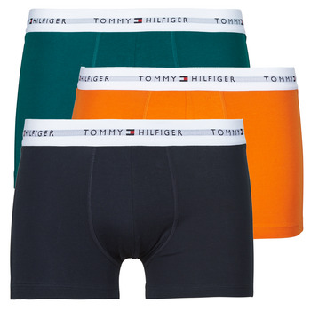 Bild von Tommy Hilfiger Herren 3er Pack Boxershorts Trunks aus Baumwolle, Mehrfarbig (Mid Turq/Orange Thunder/des Sky), XL