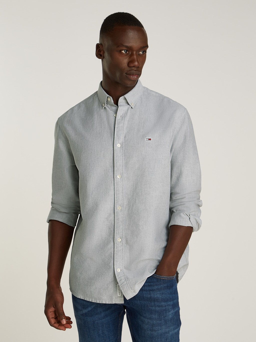 Bild von Tommy Jeans Langarmhemd "TJM ENTRY REG OXFORD SHIRT", mit Logoprägung