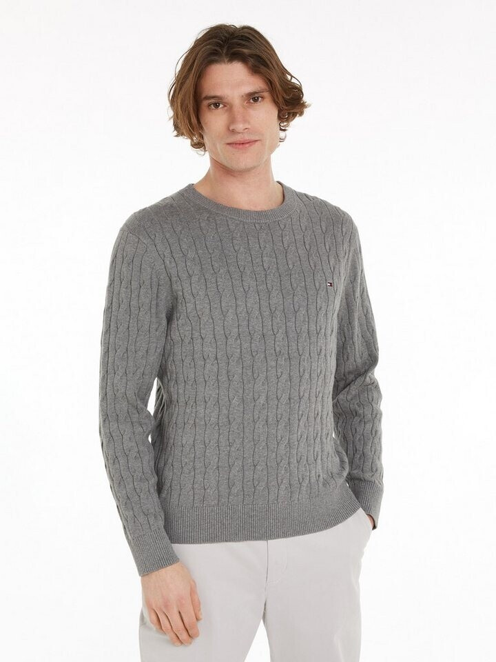 Bild von Tommy Hilfiger Cable Knit Crew Neck Jumper (MW0MW33132) light grey heather