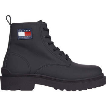 Bild von Tommy Jeans Schnürboots »TJM LEATHER LACE UP BOOT«, Blockabsatz, Schnürstiefelette mit seitlicher Logoflag