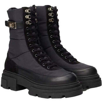 Bild von TOMMY HILFIGER Schnürstiefeletten, Blockabsatz, Leder, für Damen, schwarz, 37