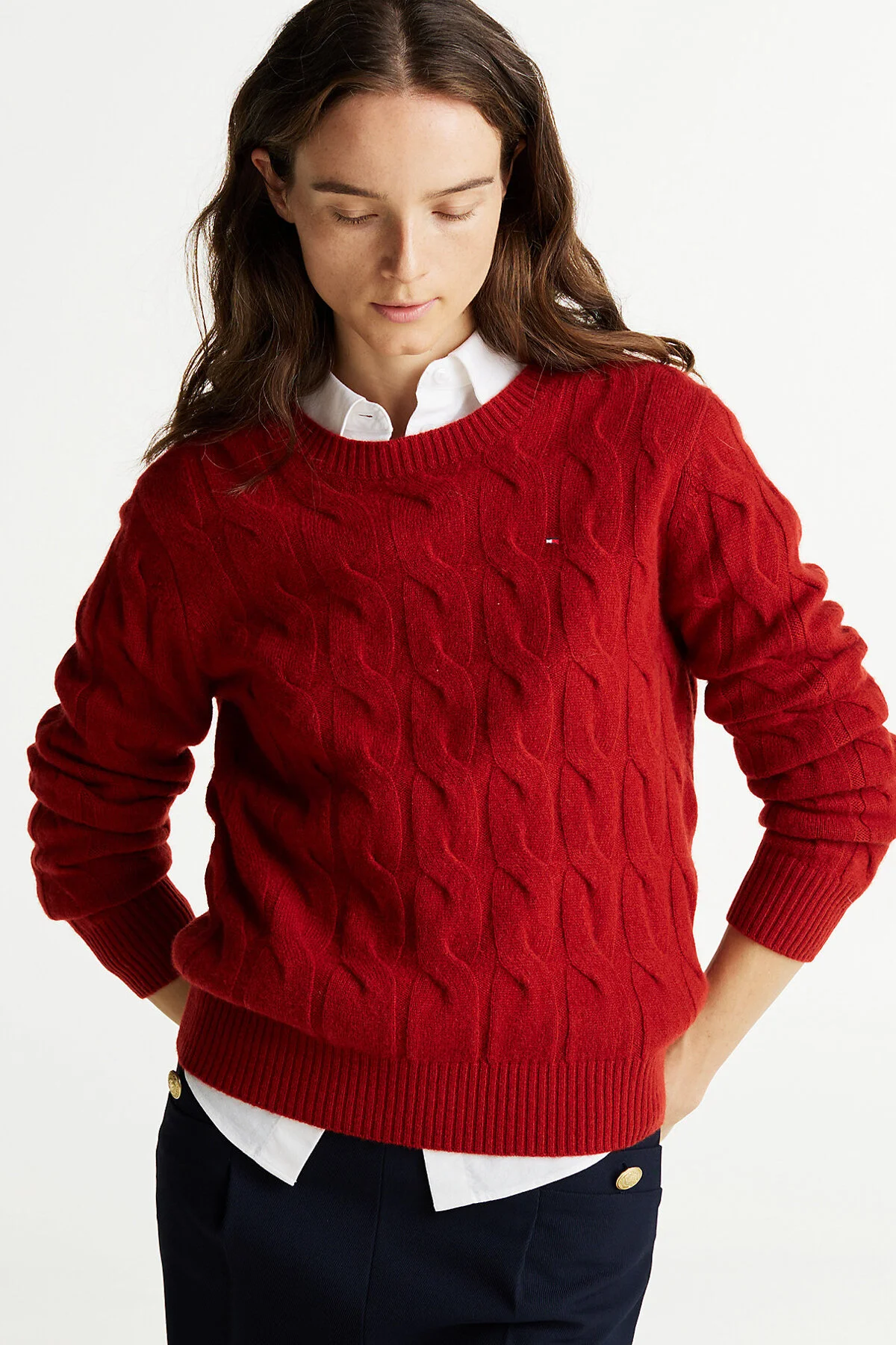 Bild von Tommy Hilfiger Soft Wool Cable C-nk für Damen - M
