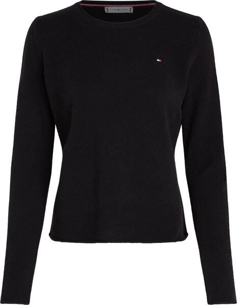 Bild von Tommy Hilfiger Strickpullover »SOFT WOOL C-NK SWEATER«, mit Logostickerei, aus 100% Wolle