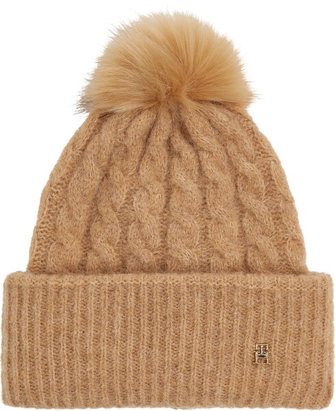 Bild von TOMMY HILFIGER Pudelmütze, Wollanteil, für Damen, braun, OneSize