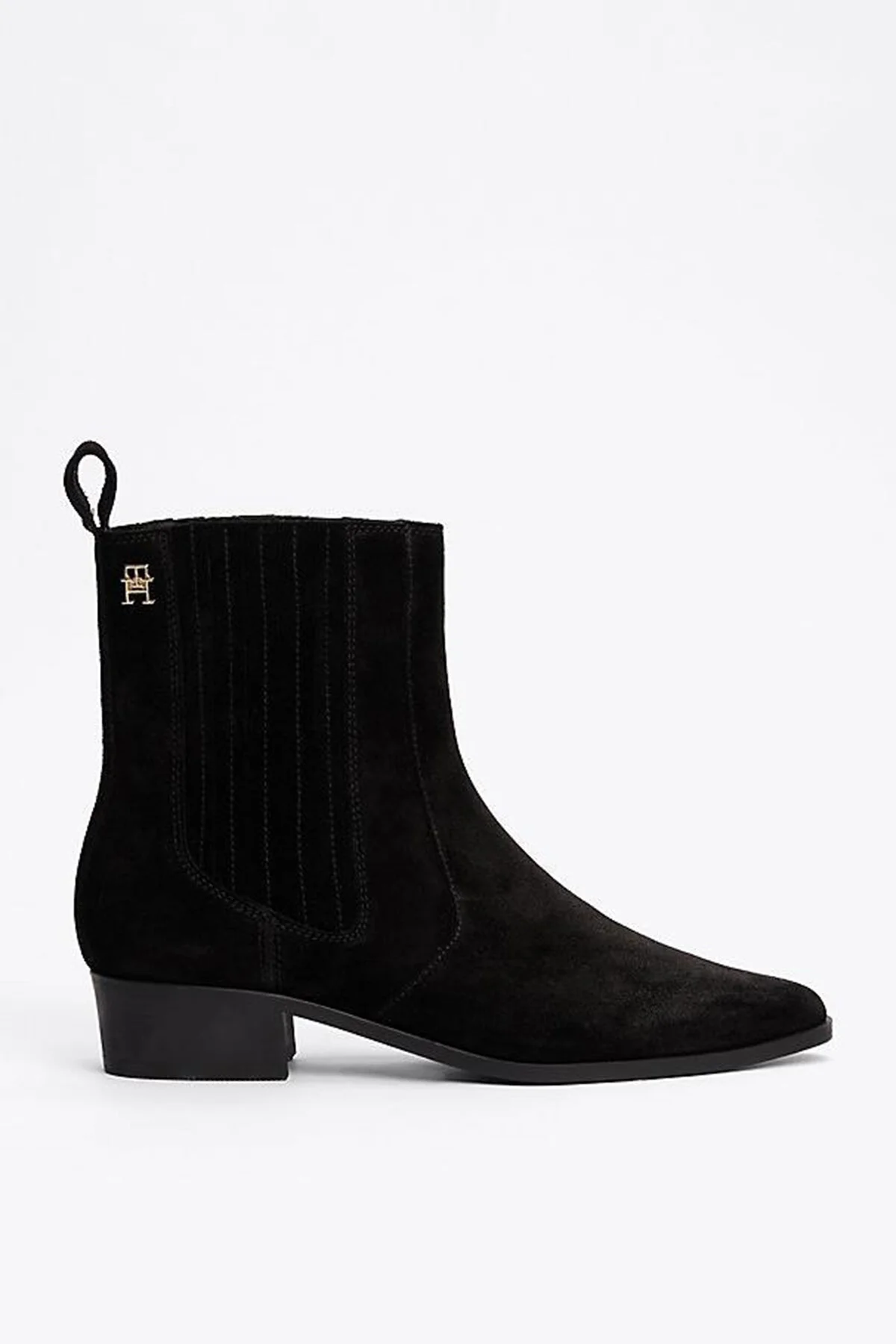 Bild von TOMMY HILFIGER Stiefeletten, Blockabsatz, Emblem, für Damen, schwarz, 37