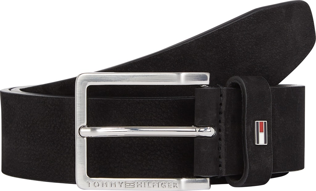 Bild von Tommy Hilfiger Ledergürtel "OLIVER NUBUCK 3.5", Metallpatch, Einfachdornschließe