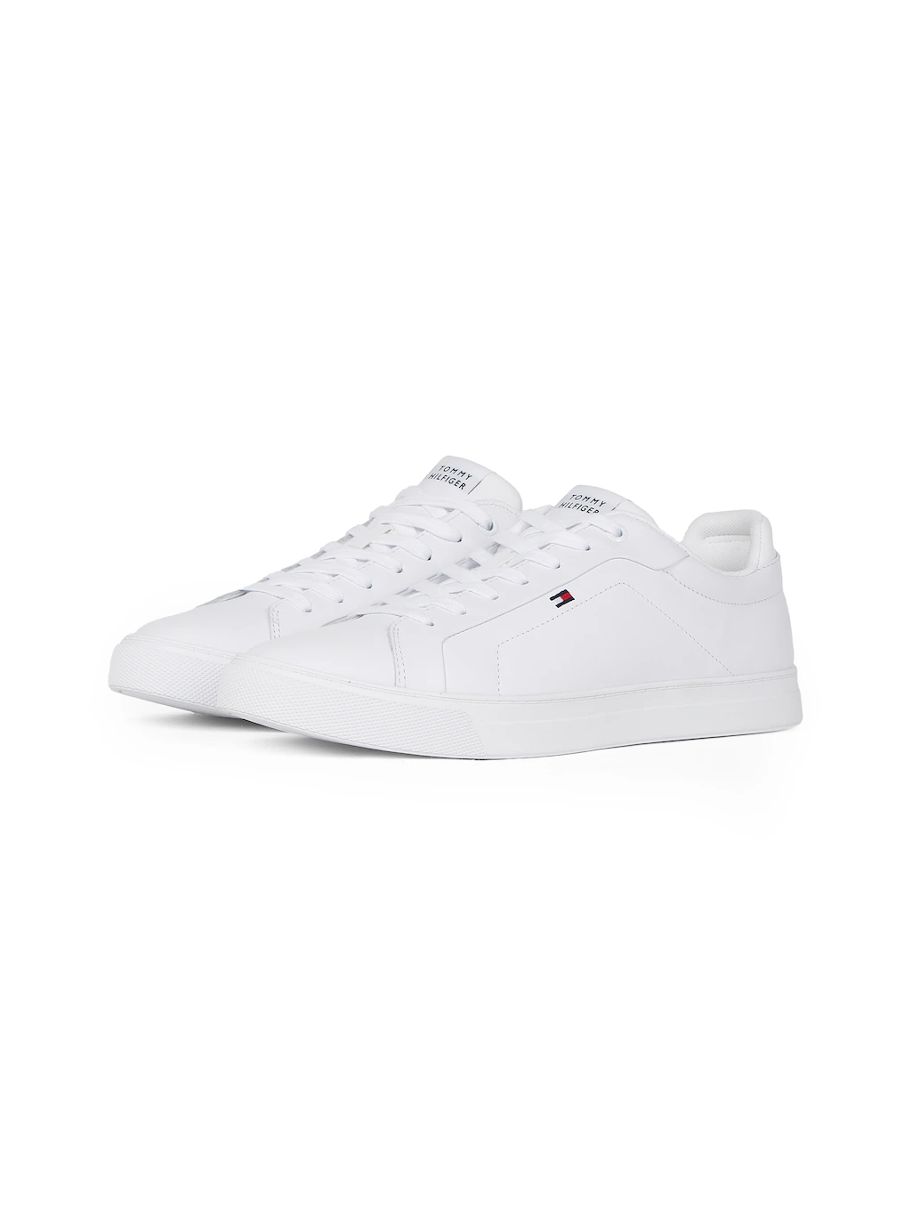 Bild von Tommy Hilfiger Plateausneaker "ICON COURT LTH FLAG ESS", Freizeitschuh, Halbschuh, Schnürschuh mit kleiner Logoflagge