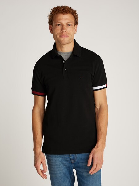 Bild von Tommy Hilfiger Poloshirt »FLAG CUFF SLIM POLO«, mit Kontrast-Details