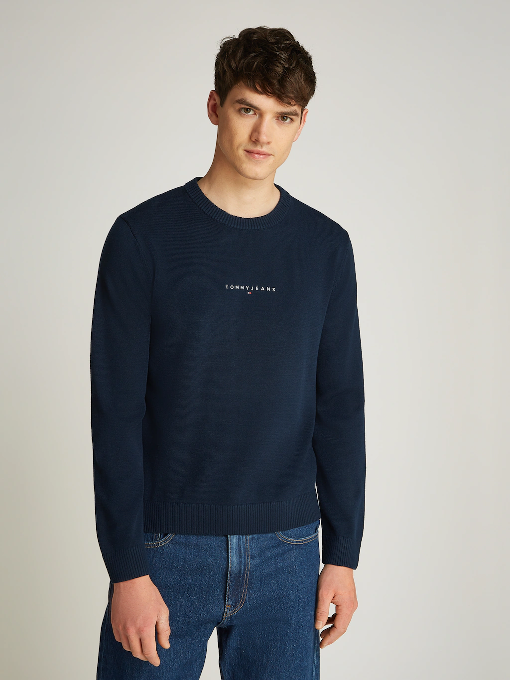 Bild von Tommy Jeans Strickpullover TJM LINEAR SMALL CHEST SWEATER mit Logoschriftzug