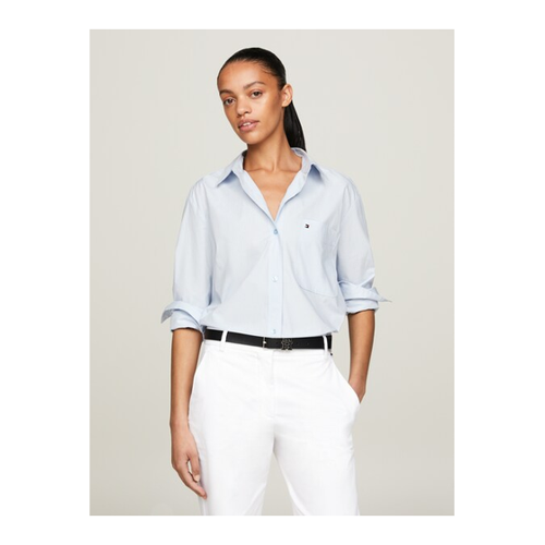 Bild von Tommy Hilfiger Hemdbluse »SOLID COTTON EASY FIT SHIRT« mit Brusttasche