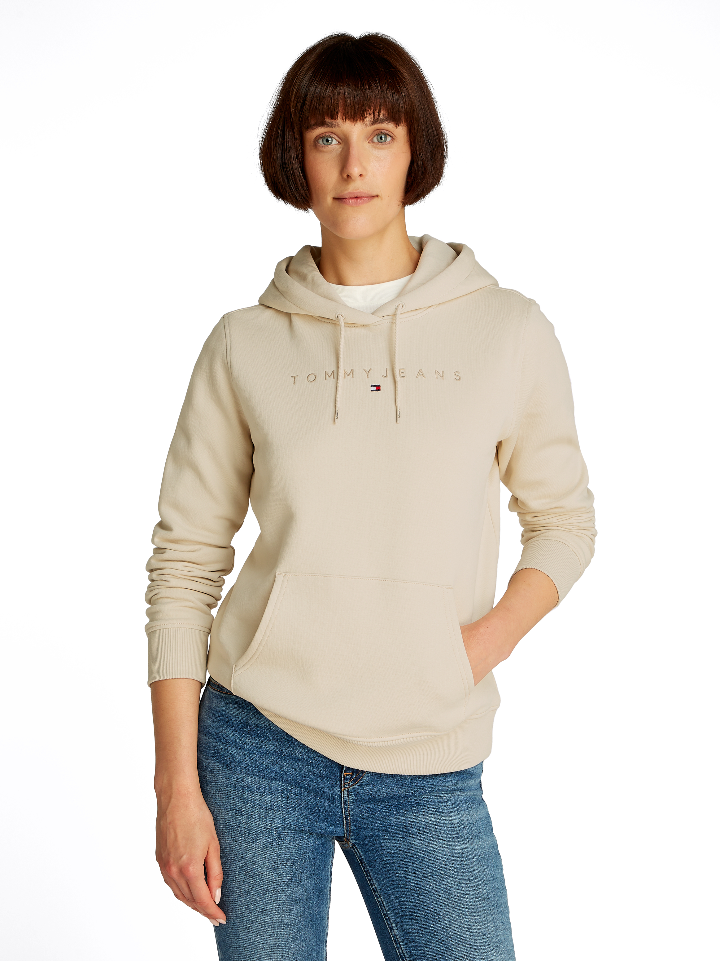 Bild von Tommy Jeans Curve Kapuzensweatshirt »TJW REG TONAL LINEAR HOODIE EXT«, in Großen Größen, Kapuze, Logostickerei