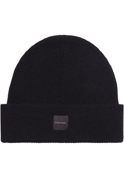 Bild von Calvin Klein Beanie »CASHMERE CHUNKY OPEN RIB BEANIE«, mit Logopatch