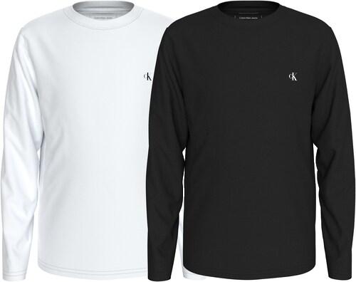 Bild von Calvin Klein Jeans T-Shirt »Chest Mono Ls T-Shirt 2-Pack«, für Kinder bis 16 Jahre und mit Logodruck