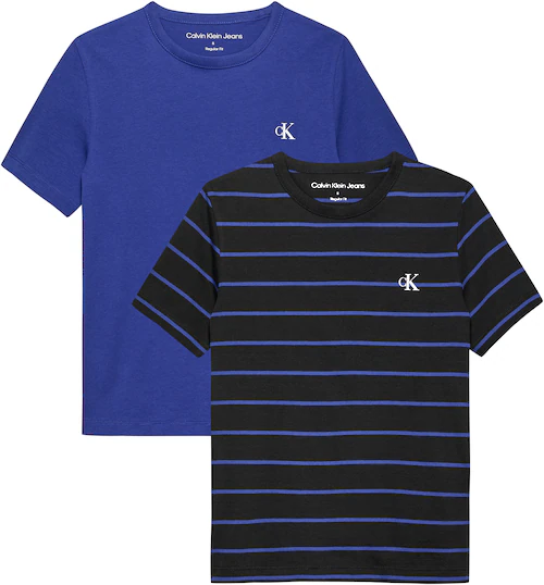 Bild von Calvin Klein Jeans T-Shirt »Striped 2P Reg. T-Shirt«, für Kinder bis 16 Jahre und mit Logopatch