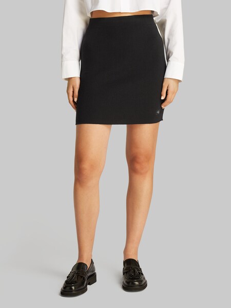 Bild von Calvin Klein Jeans Webrock »WOVEN LABEL SWEATER SKIRT«, Logodruck, figurbetont