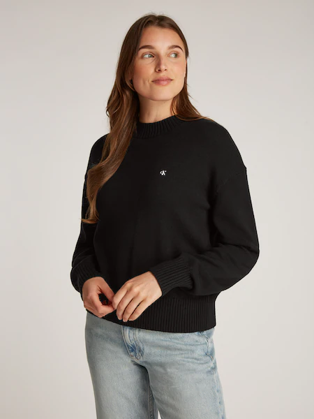 Bild von Calvin Klein Jeans Rundhalspullover »MONOGRAM EMBRO CREWNECK SWEATER«, mit Logostickerei