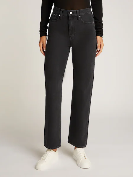 Bild von Calvin Klein Jeans Mom-Jeans »HIGH RISE STRAIGHT«, leichte Stoned wash Optik, mit Coinpocket