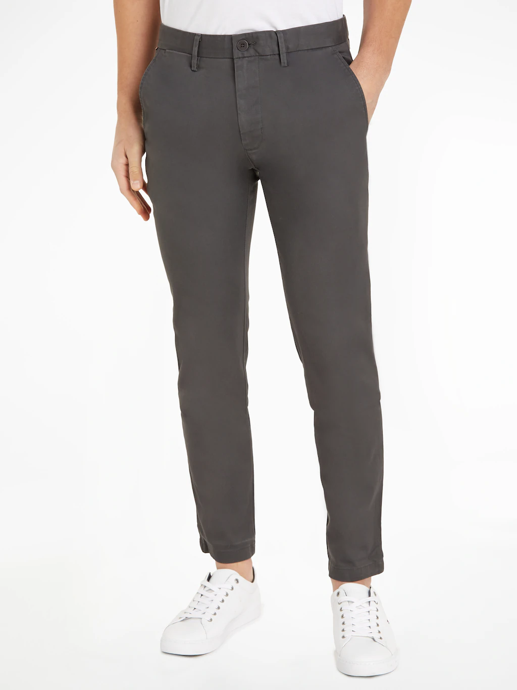 Bild von Tommy Hilfiger CORE BLEECKER 1985 PIMA COTTON Gewebte Hosen Herren, Grau (Dark Ash), 29W / 32L