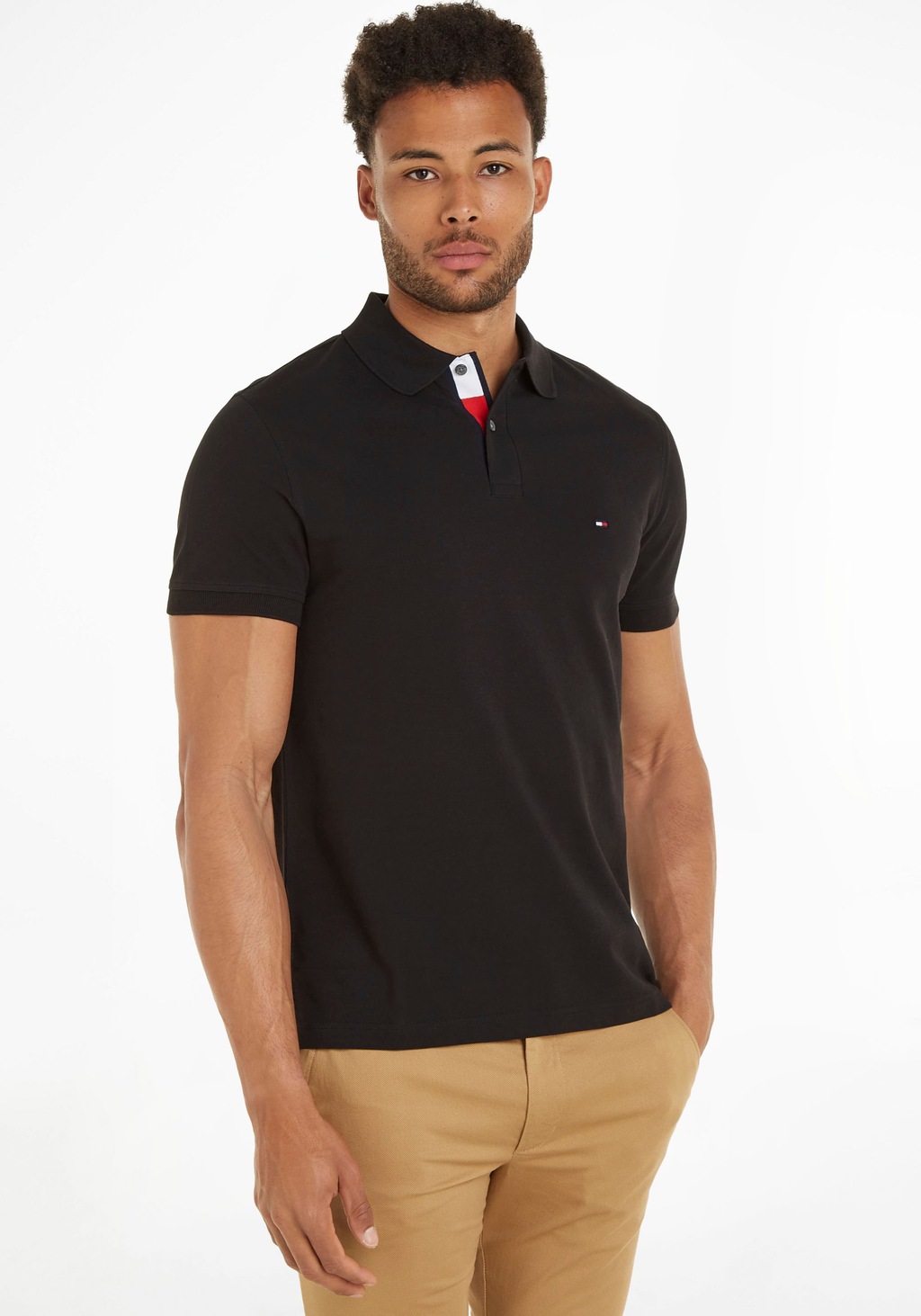 Bild von Tommy Hilfiger Herren Poloshirt Kurzarm Regular Fit, Schwarz (Black), M