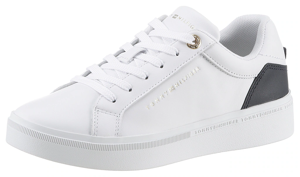 Bild von Tommy Hilfiger Plateausneaker "ELEVATED ESSENTIAL COURT SNEAKER", mit Kontrastbesatz an der Ferse, Freizeitschuh, Halbschuh, Schnürschuh