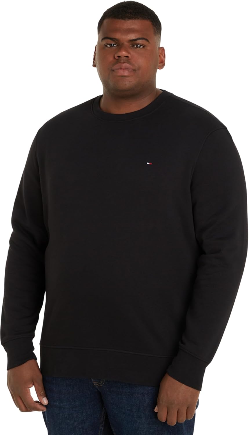 Bild von Tommy Hilfiger Herren Sweatshirt Bt-Flag Logo ohne Kapuze, Schwarz (Black), 2XLT