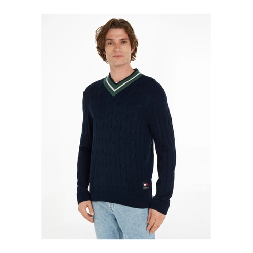 Bild von Tommy Jeans Strickpullover »TJM REG V-NECK CABLE SWEATER« – der perfekte Begleiter für jeden Anlass