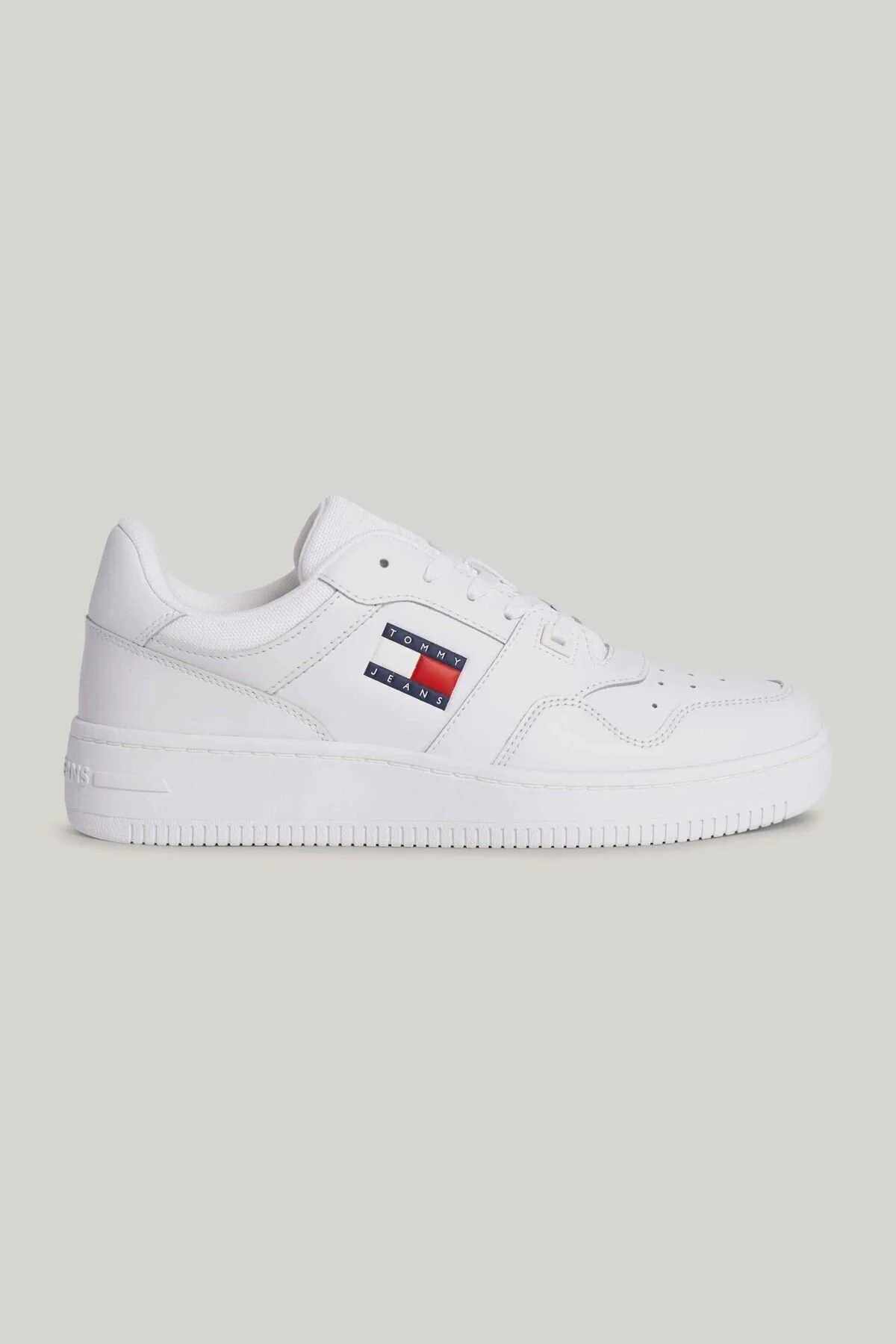 Bild von Tommy Hilfiger Sneaker Mit Markenlogo, Lederoberteil, Gummisohle, Weiße Turnschuhe, Geeignet Für Den Freizeitgebrauch Em0em01395-ybr für Herren - 43