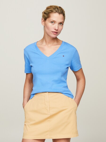 Bild von Tommy Hilfiger T-Shirt »SLIM CODY V-NK SS«, mit Logostickerei