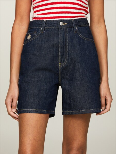 Bild von Tommy Hilfiger Shorts »SMD DNM STRAIGHT SHORT HW LINA«, mit Kontrastnähten