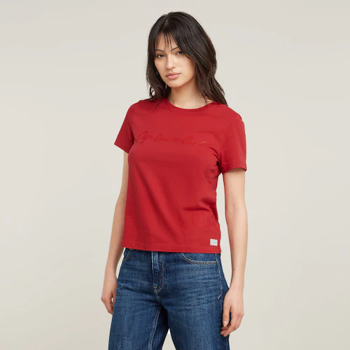 Bild von G-STAR T-Shirt »G-Script Shiny R«, mit Ton-in-Ton Schriftzug