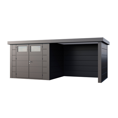 Bild von Telluria Gerätehaus »Classico«, BxHxT: 643,8 x 219 x 258 cm (Außenmaß inkl. Dachüberstand) - silberfarben