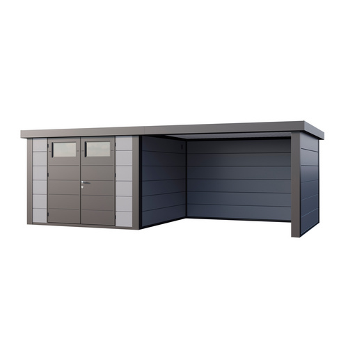 Bild von Telluria Gerätehaus »Classico«, BxHxT: 676 x 219 x 318 cm (Außenmaß inkl. Dachüberstand) - grau
