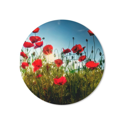 Bild von MuchoWow Mauspad Mohnblumen – Toskana – Sonne – Rot – Blau