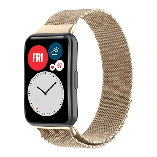 Bild von Stylisches Champagnerfarbenes Milanaise Armband für die Huawei Watch Fit