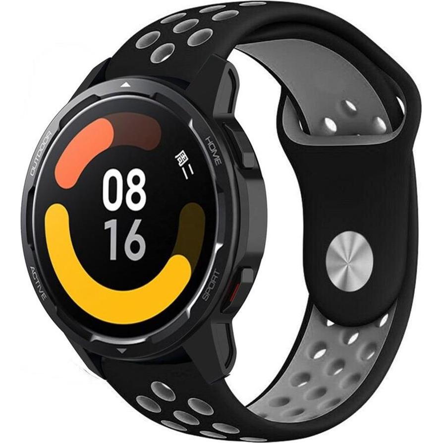 Bild von Strap-it Sportarmband (Silikon), Uhrenarmband, Schwarz, Mehrfarbig, Grau