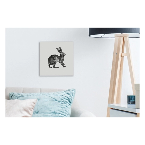Bild von OneMillionCanvasses® Leinwandbild Vintage - Hase - Schwarz - Weiß