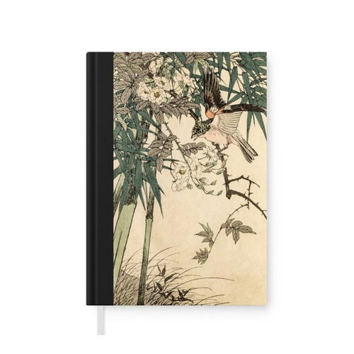 Bild von MuchoWow Notizbuch Roter Vogel im Bambus