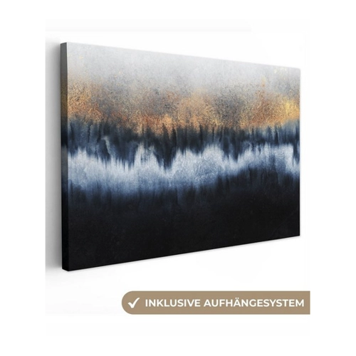 Bild von OneMillionCanvasses® Leinwandbild Abstrakt - Gold - Luxus - Blau