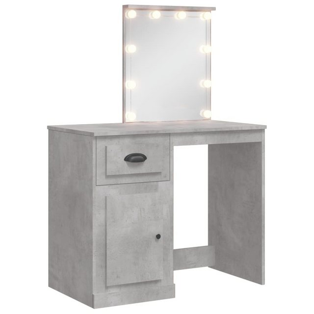 Bild von vidaXL Schminktisch mit LED-Leuchten Betongrau 90x42x132,5 cm