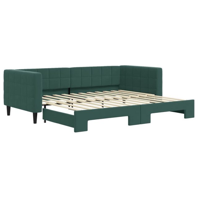 Bild von vidaXL Gästebett Gästebett Tagesbett Ausziehbar Dunkelgrün 90x200 cm Samt Bett Bettgest