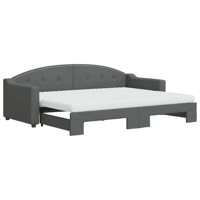Bild von vidaXL Gästebett Gästebett Tagesbett Ausziehbar mit Matratzen Dunkelgrau 80x200 cm Stof
