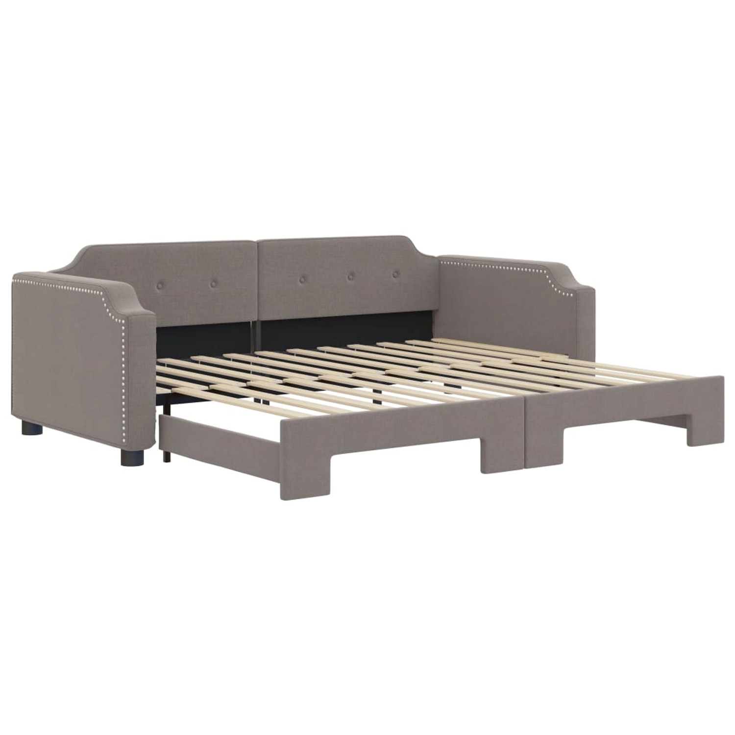 Bild von vidaXL Tagesbett Ausziehbar Taupe 80x200 cm Stoff1882033