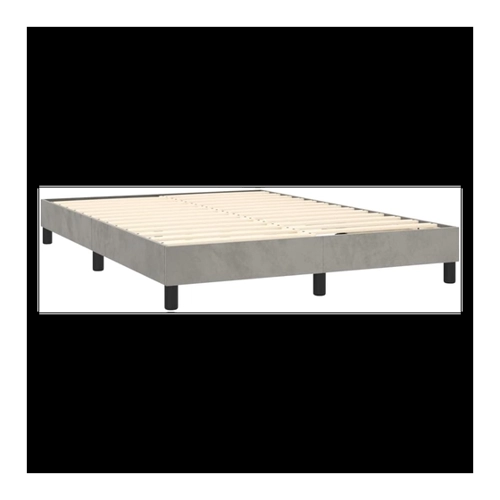 Bild von vidaXL Boxspringbett mit Matratze Doppelbett Bett Polsterbett Hotelbett Bettrahmen Bettgestell Lattenrost Schlafzimmerbett Hellgrau 180x200cm Samt, vidaXL Boxspringbett Bett Boxspringbett mit Matratze Samt (180 x 200 cm, Hellgrau), Knopfheftung Schräg, vidaXL Boxspringbett mit Matratze Hellgrau 180x200 cm Samt1390002