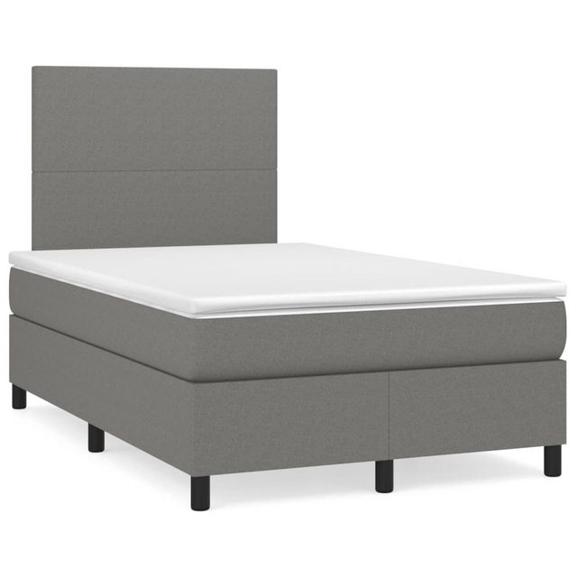 Bild von vidaXL Boxspringbett mit Matratze Dunkelgrau 120x200 cm Stoff1398568