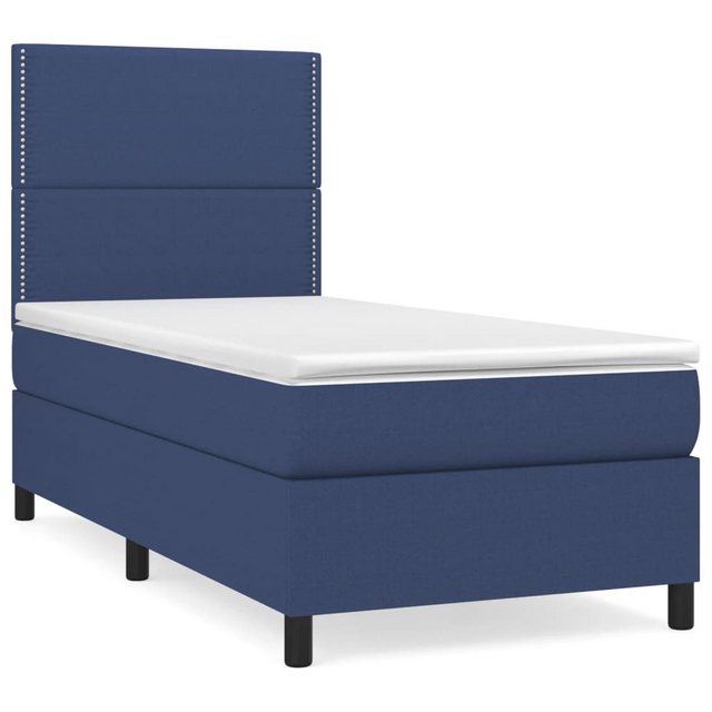 Bild von vidaXL Boxspringbett mit Matratze Blau 90x200 cm Stoff1373231