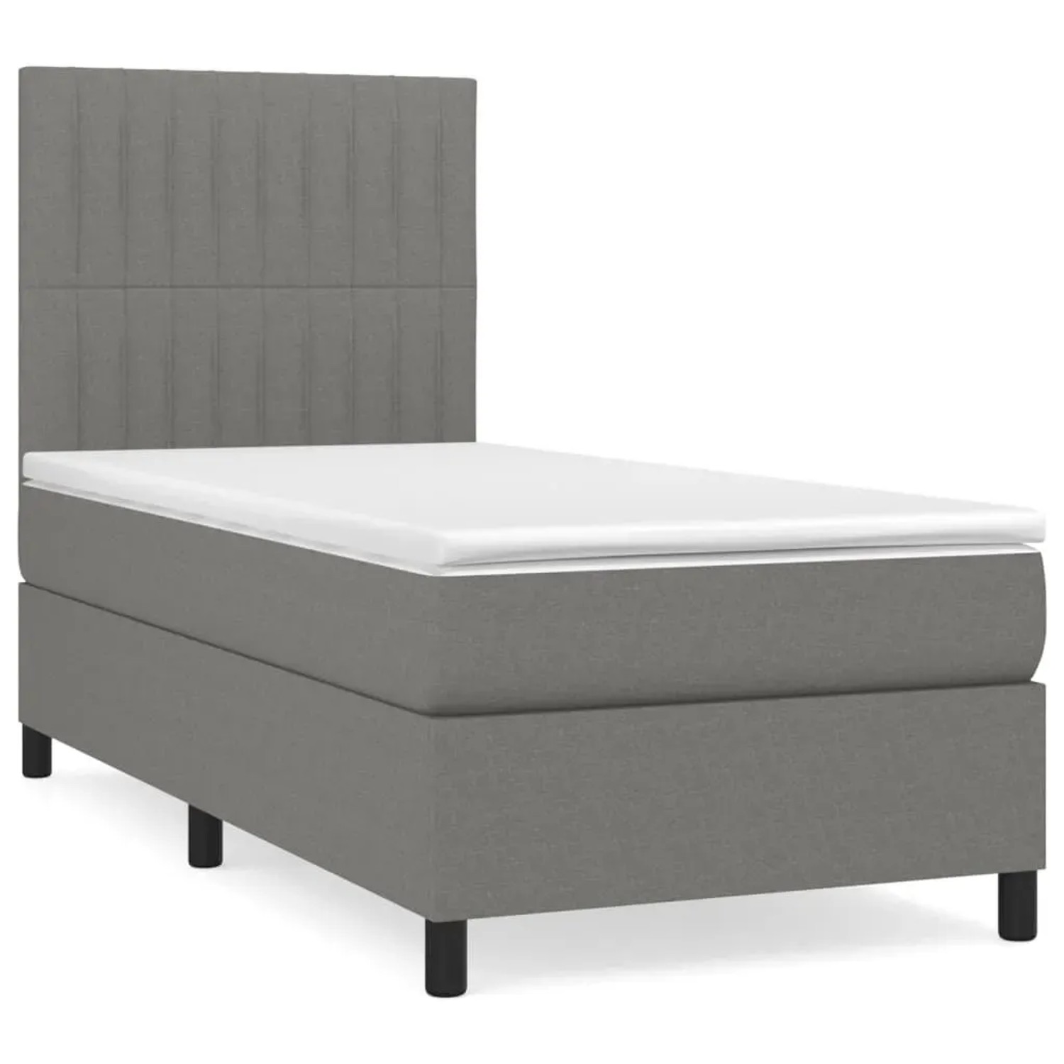 Bild von vidaXL Boxspringbett mit Matratze Dunkelgrau 100x200 cm Stoff1400107