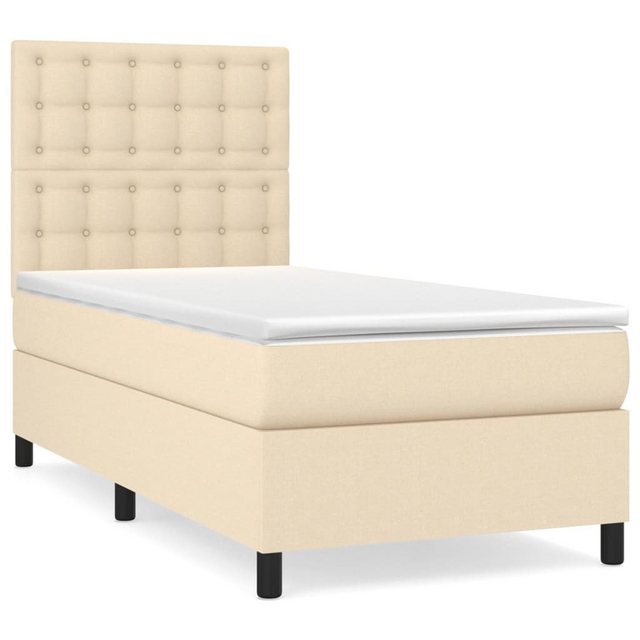 Bild von vidaXL Boxspringbett mit Matratze Creme 80x200 cm Stoff1350461