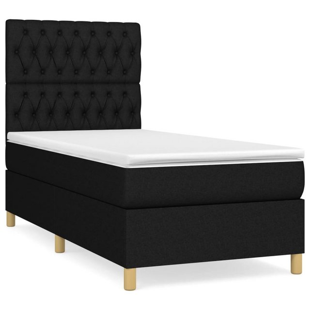 Bild von vidaXL Boxspringbett mit Matratze Schwarz 90x200 cm Stoff1378931
