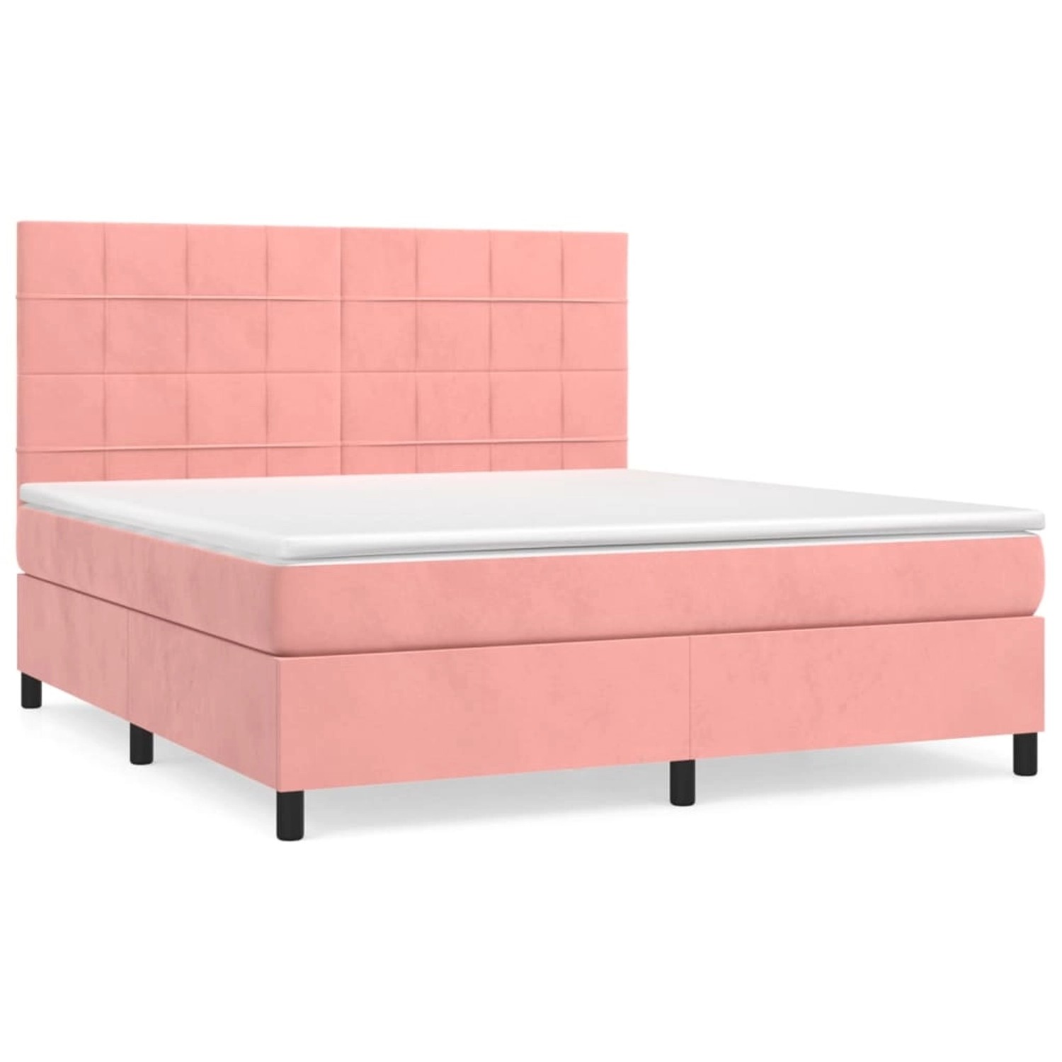 Bild von vidaXL Boxspringbett mit Matratze Rosa 160x200 cm Samt1395276