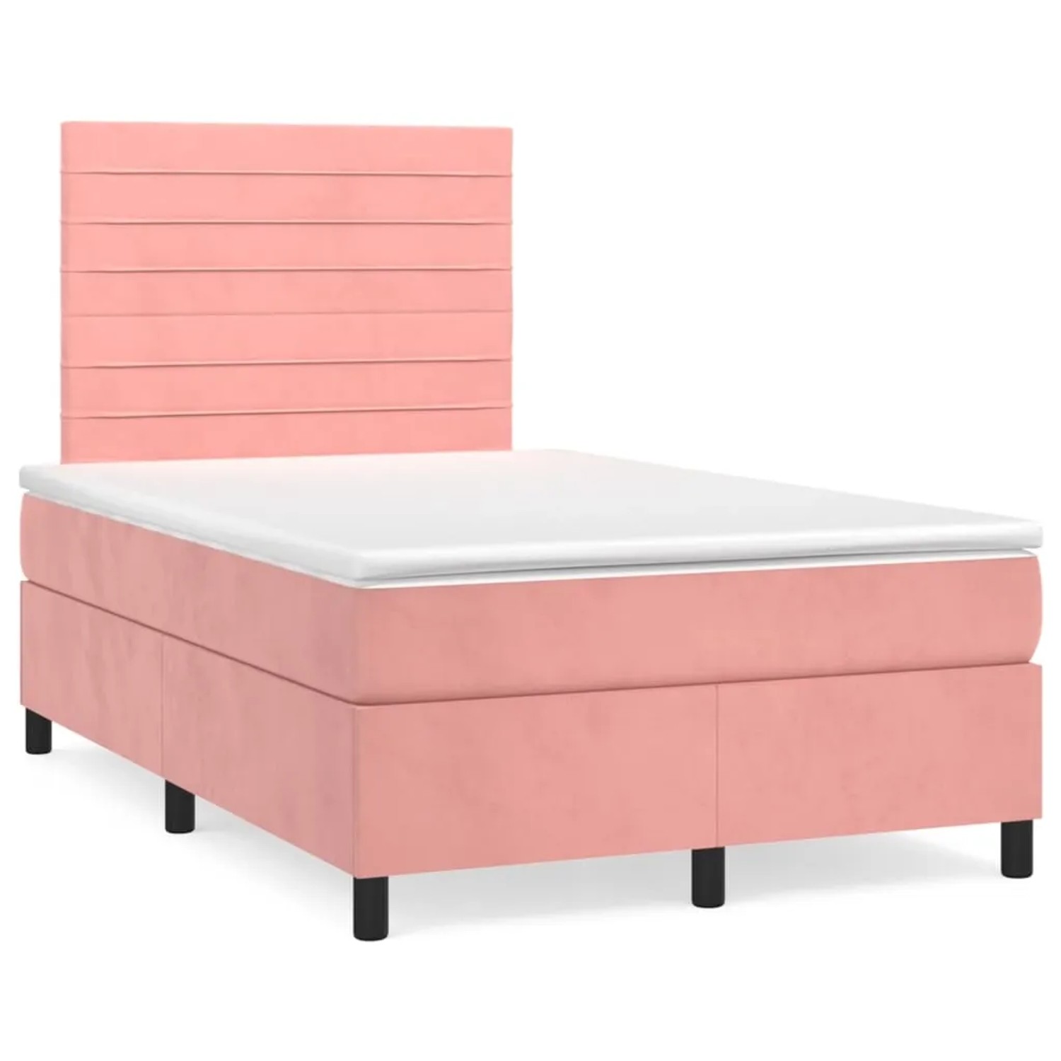 Bild von vidaXL Boxspringbett mit Matratze Rosa 120x200 cm Samt1349984